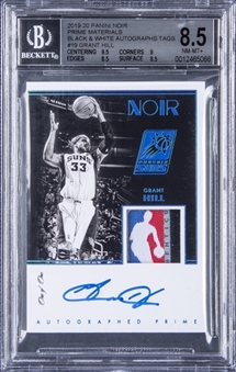 2019-20 Panini Noir Prime Materials Black & White Autograph Tags #19 Grant Hill Logoman Tag Patch Signed Card (#1/1) - BGS NM-MT+ 8.5/BGS 10